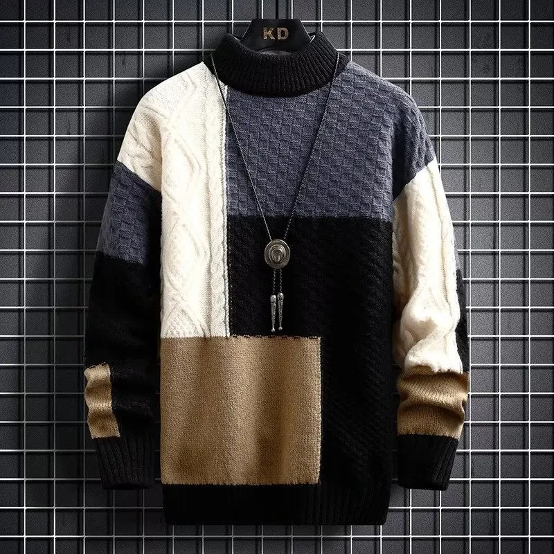 Men's cozy ribbed sweater for classic winter warmth