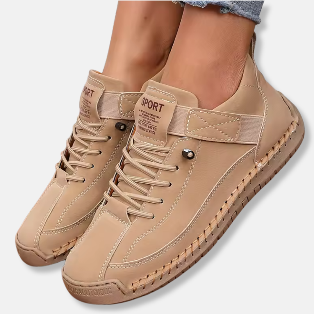 Women’s Mid-Calf Boots – Lace-Up Design – Anti-Slip Sole – Padded Ankle Support