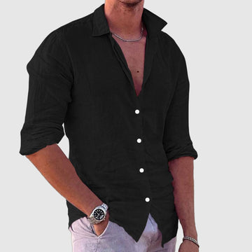 Men's long sleeve cardigan shirt