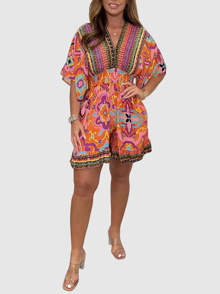 Women's boho printed romper