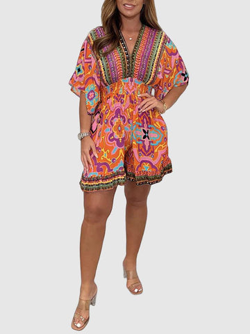 Women's boho printed romper