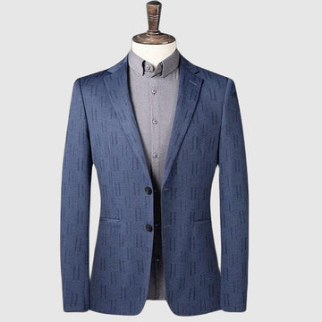 Men’s Blazer - Tailored Fit - Textured Pattern - Two-Button Closure - Notched Lapel