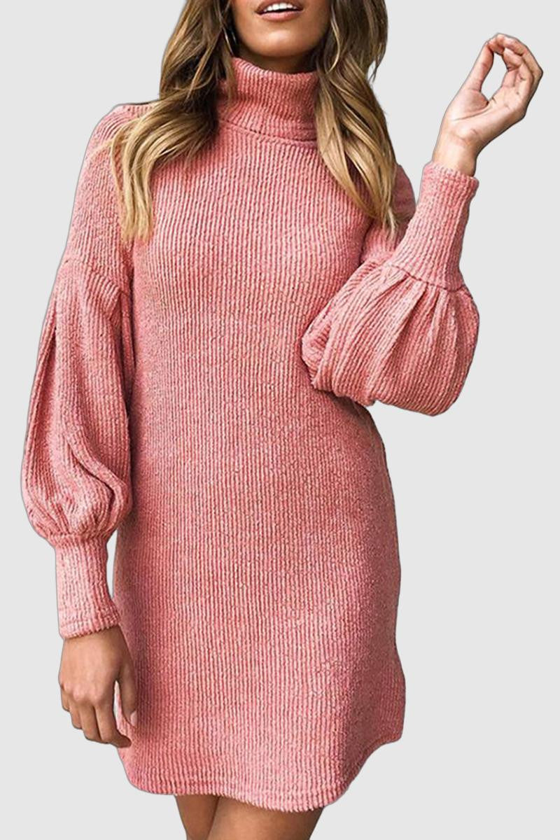 Wyoma - long-sleeve turtleneck straight mini dress