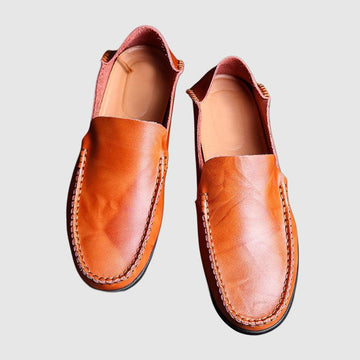 Men's Leather Loafers with Stitched Detail