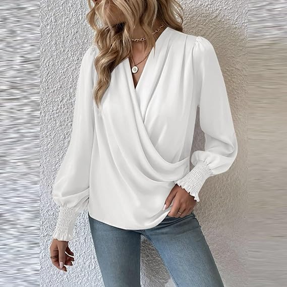 Farah - Cross Pleated Blouse