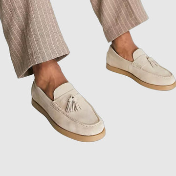 Men’s tassel slip-on frosted leather shoes