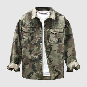 Men's long-sleeved military street fashion camouflage shirt