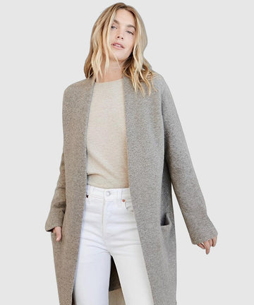 Women's minimalist open-front cardigan