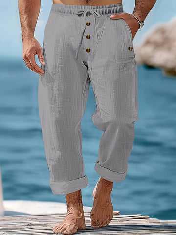 Casual cotton linen pants for men