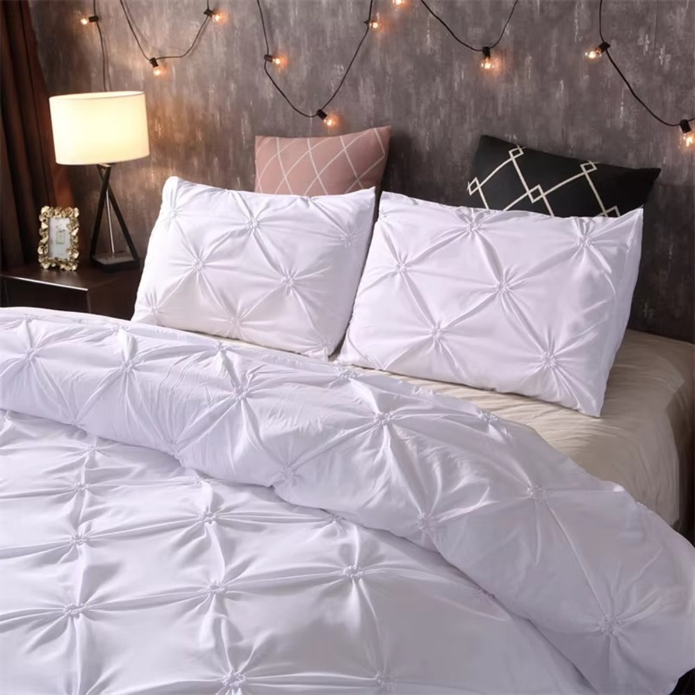 Minimalist Pintuck Duvet Cover Set
