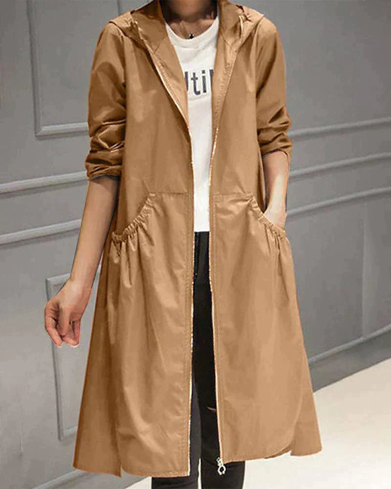 Women's hooded long jacket