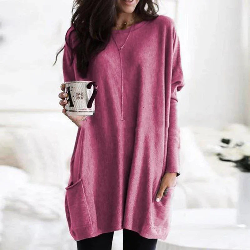 Women's oversized tunic sweater for relaxed comfort