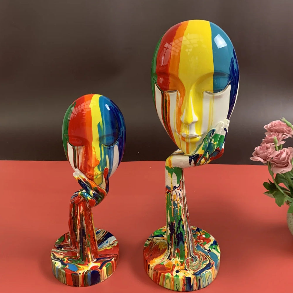 High Gloss Resin Thinker Head Decorative Sculpture