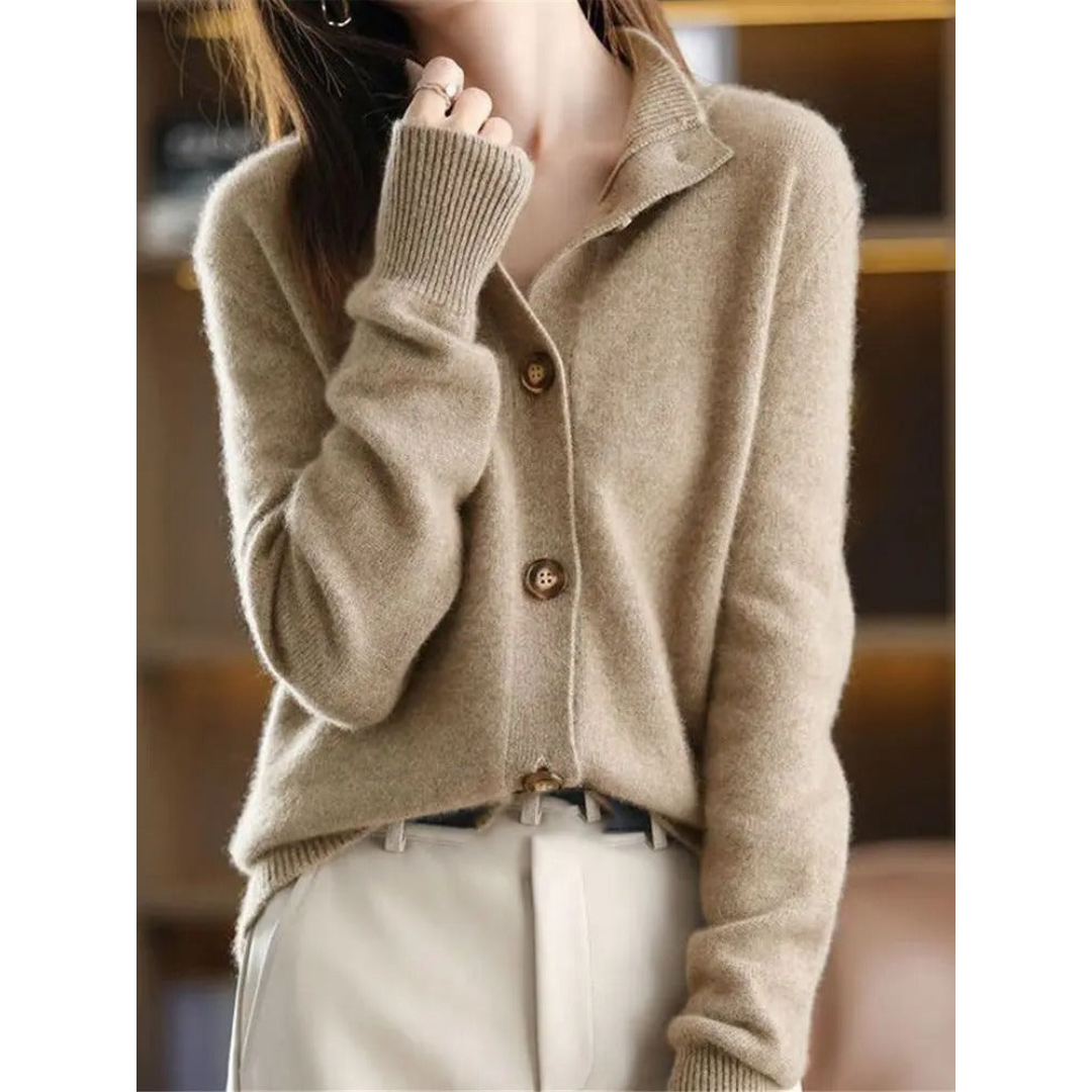 Women's button-up fuzzy cardigan