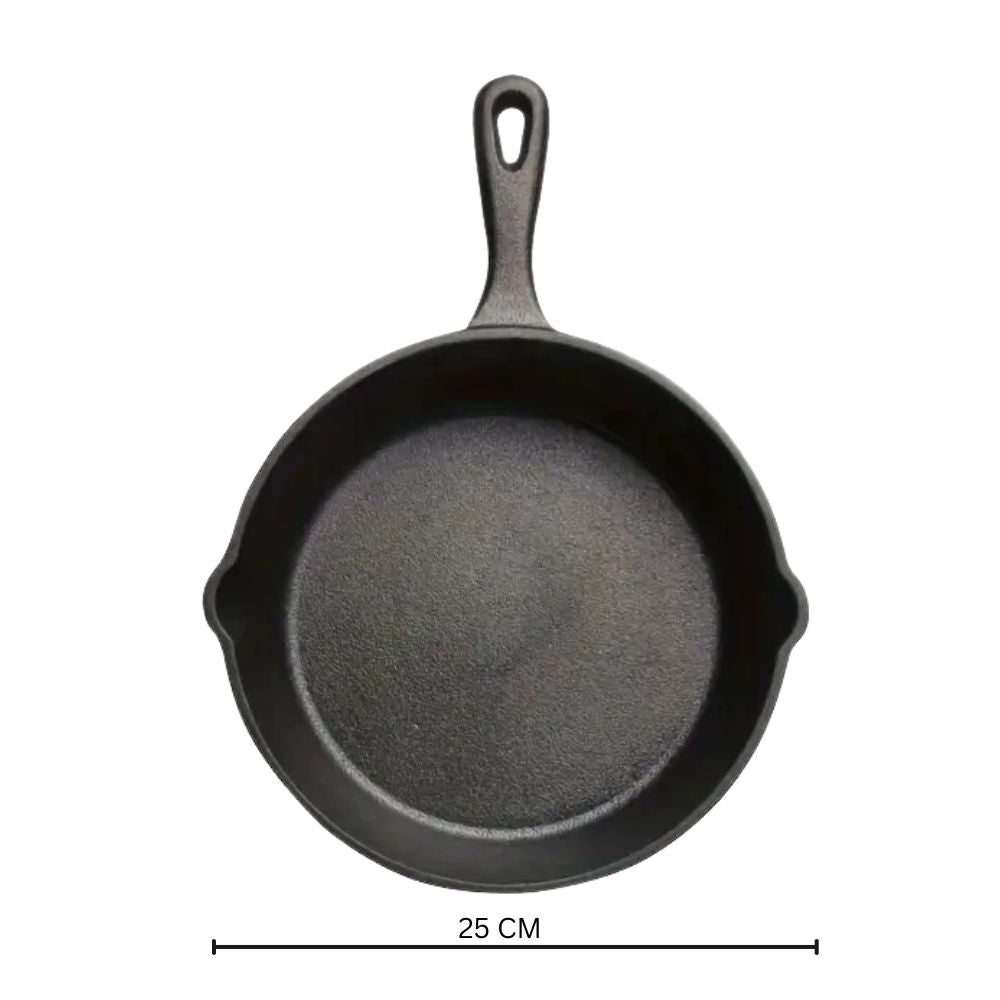 Textured Cast Iron Dual Spout Frying Pan