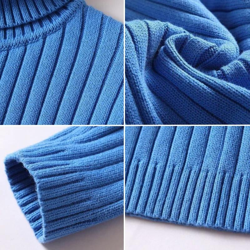 Men's knitted long sleeve classic turtleneck sweater