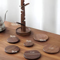 Walnut Wood Coaster Set With Stand