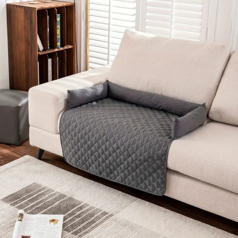 Minimalist Quilted Bolstered Pet Sofa Protector