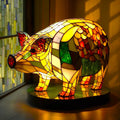 Tiffany-Style Stained Glass Elephant Table Lamp