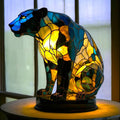 Tiffany-Style Stained Glass Elephant Table Lamp