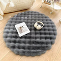 Minimalist High-Pile Faux-Fur Tufted Round Rug