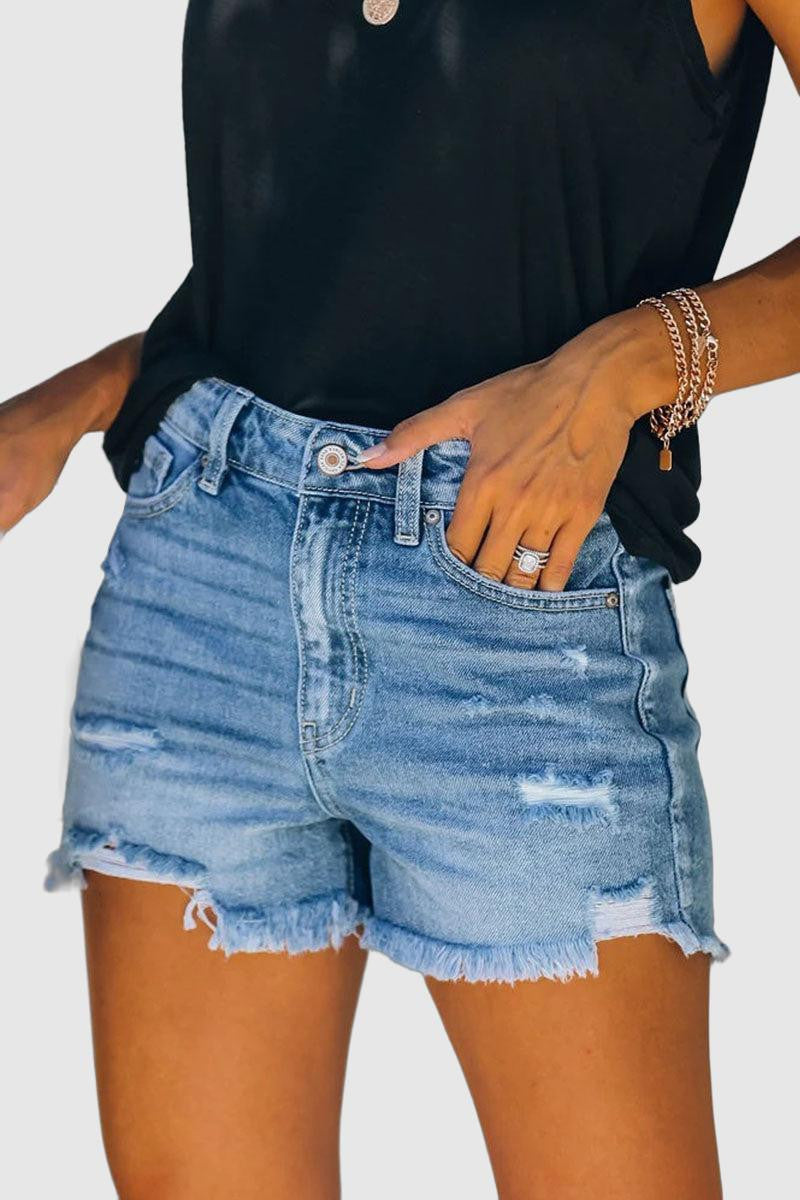 Vinca - ripped denim shorts