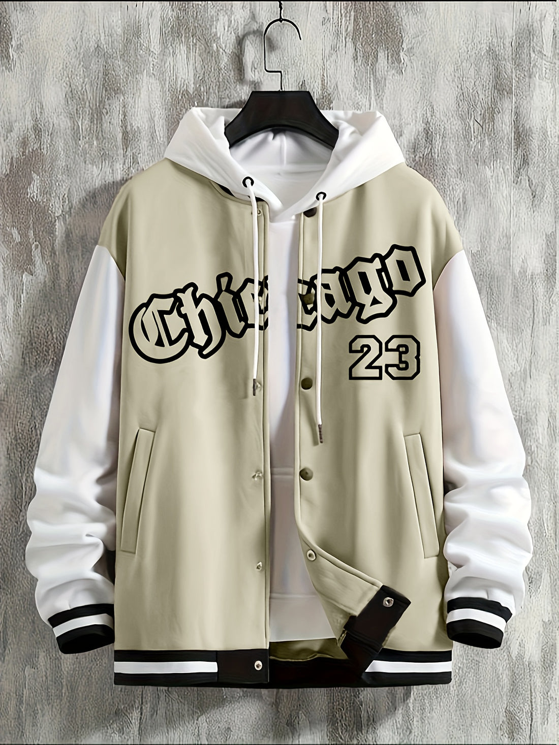 Plus size baseball jacket for men