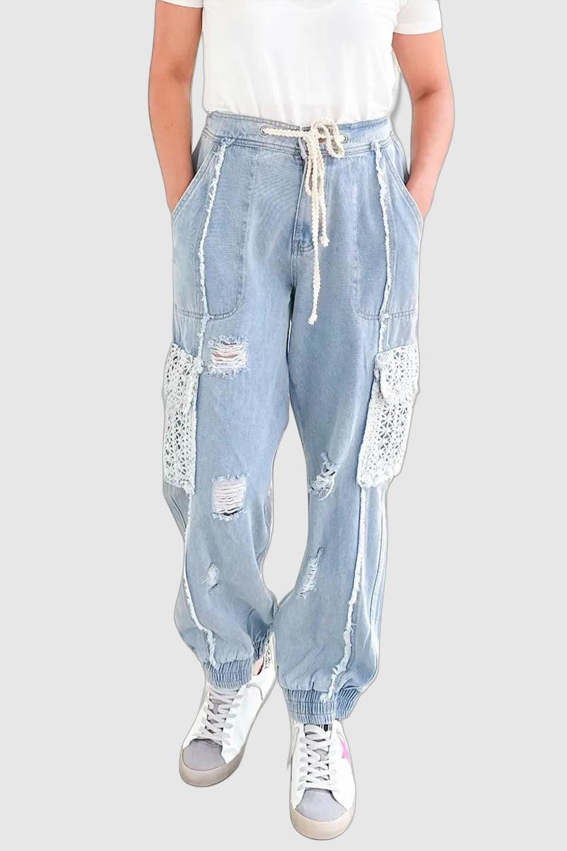 Mich - ripped high waist denim jeans