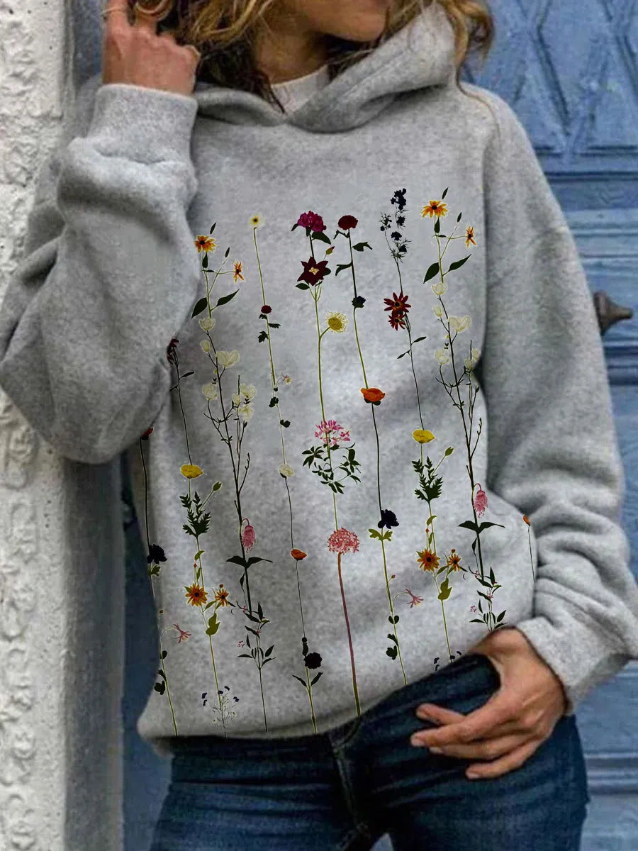 Women's floral print hoodie for laid-back style