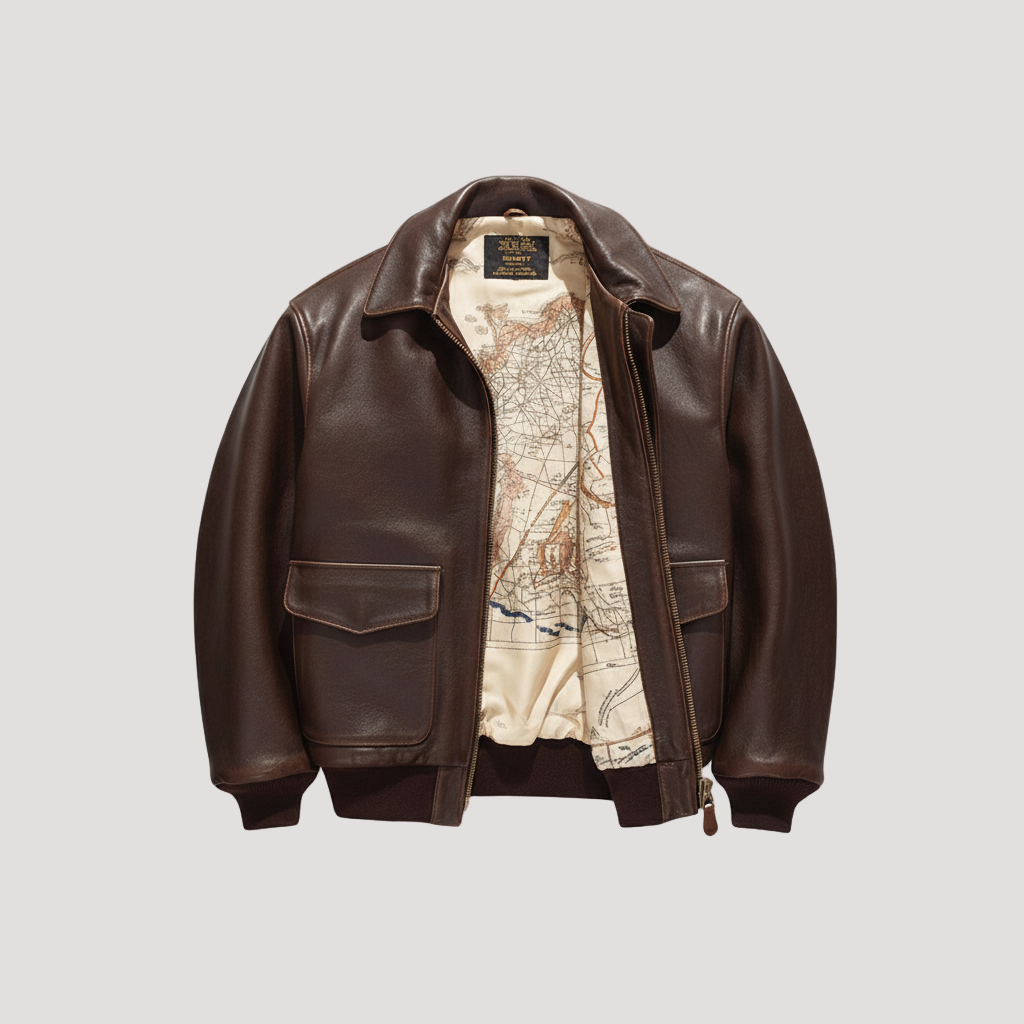 Men's Retro Classic Fit - Leather Jacket - Timeless Style