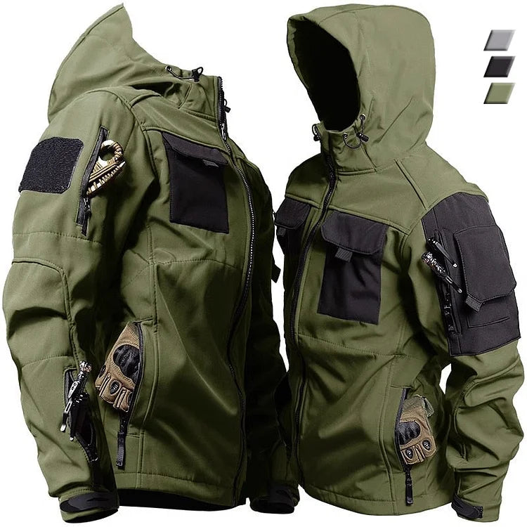 Men's tactical jacket with patch areas