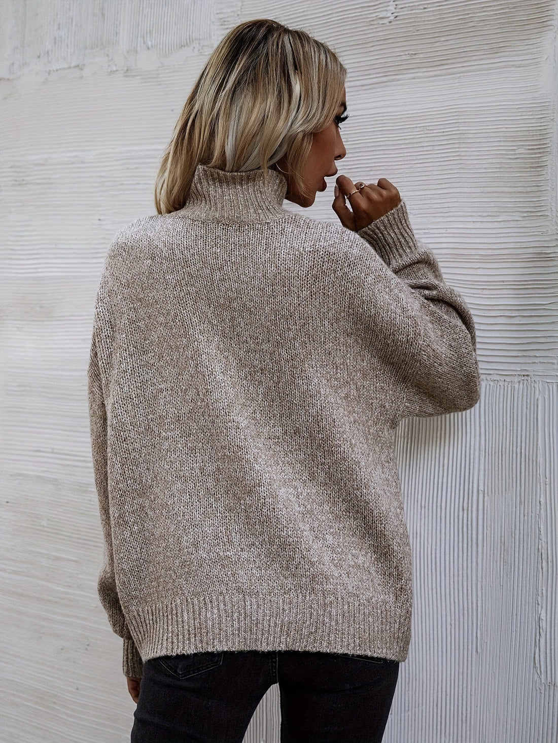 Women's casual  cozy turtleneck knit sweater