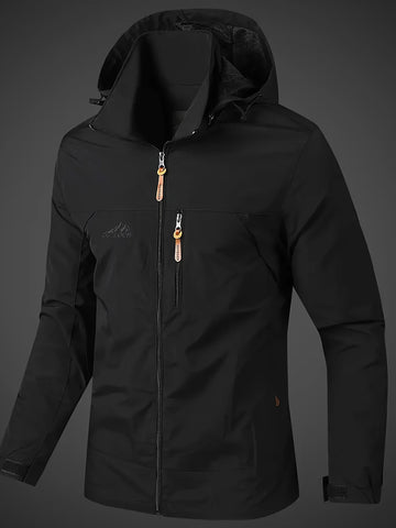 Casual hooded jacket with detachable hat men