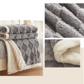 Plush Tufted Diamond-Pattern Throw Blanket