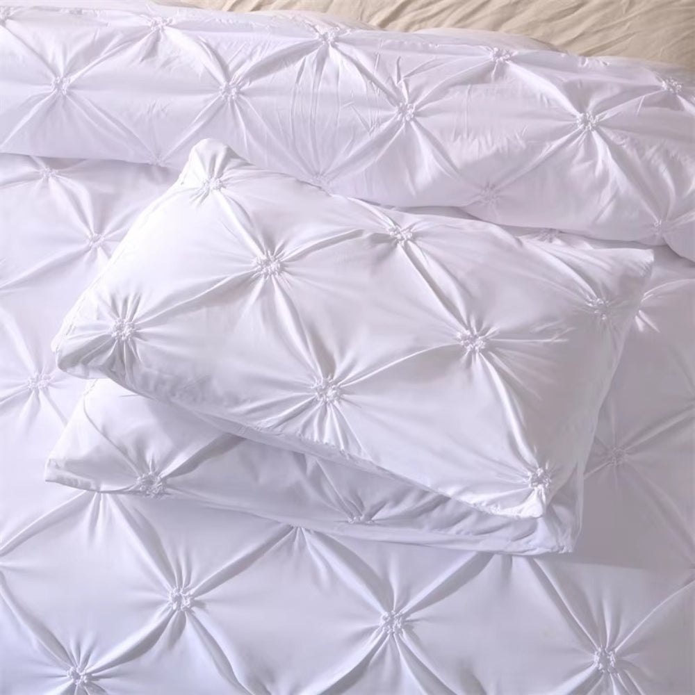 Minimalist Pintuck Duvet Cover Set