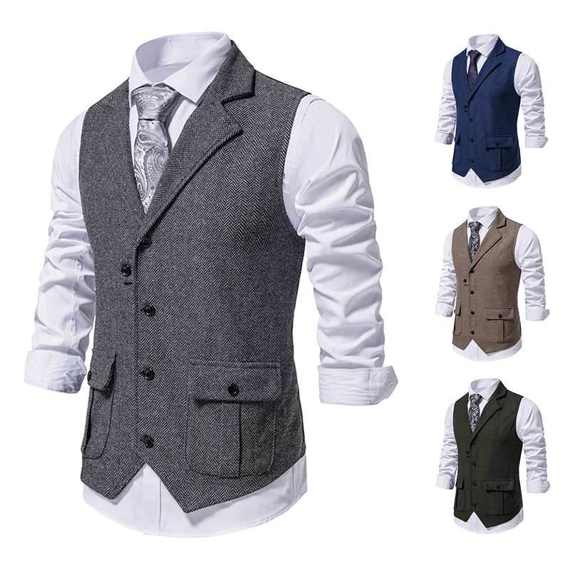 Classic single-breasted vest for men