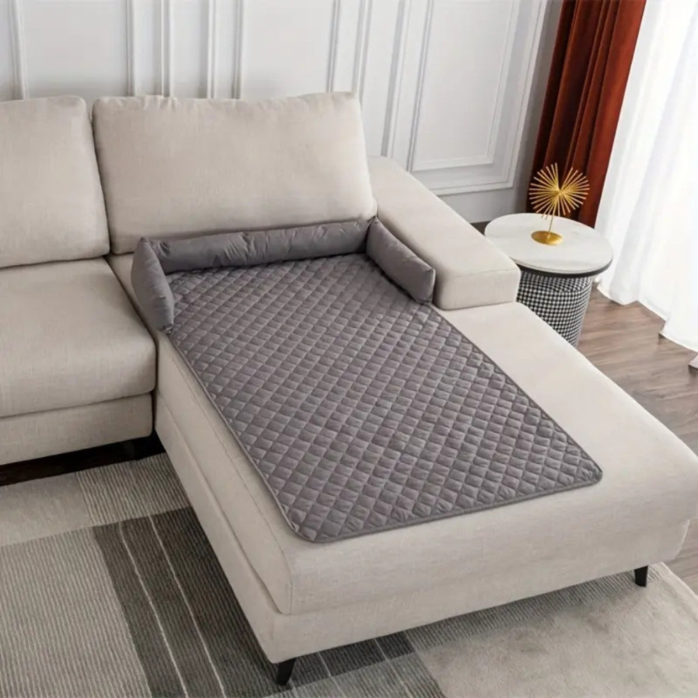 Minimalist Quilted Bolstered Pet Sofa Protector