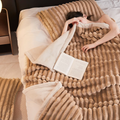 Ribbed Faux Fur Throw Blanket