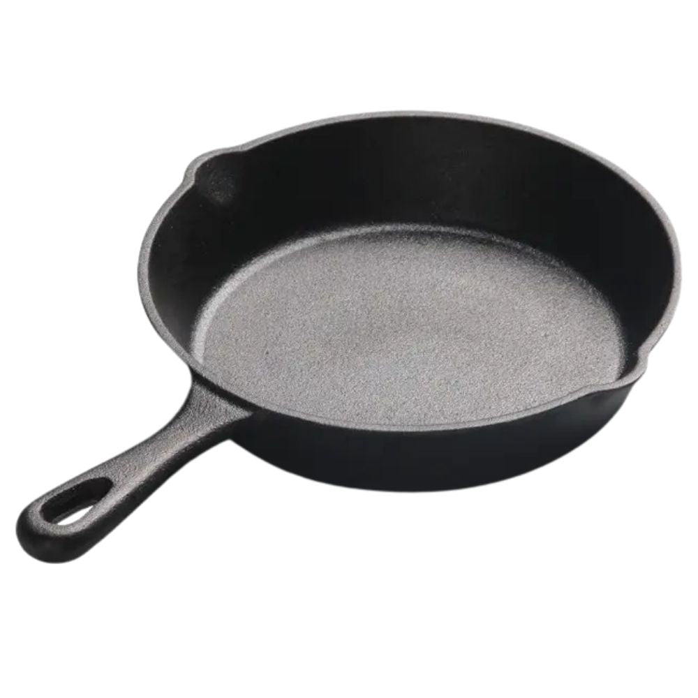 Textured Cast Iron Dual Spout Frying Pan
