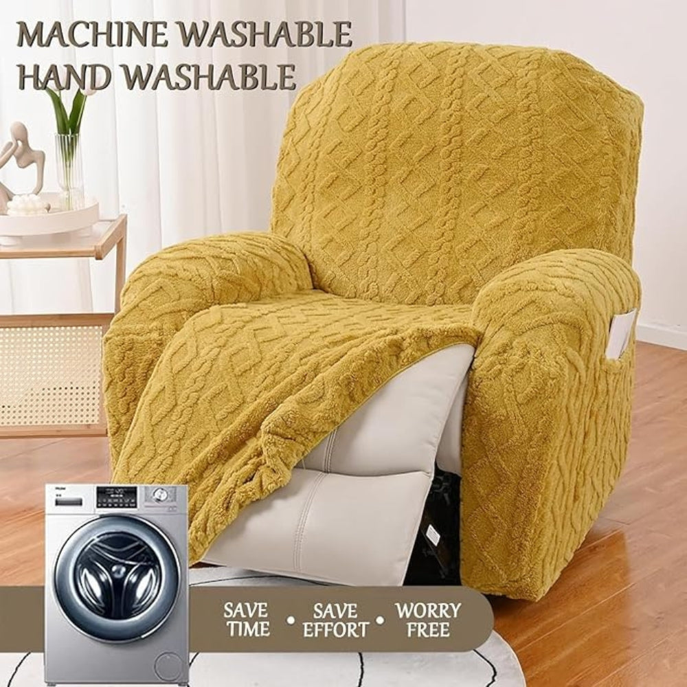 Plush Jacquard Stretch Fit Recliner Slipcover