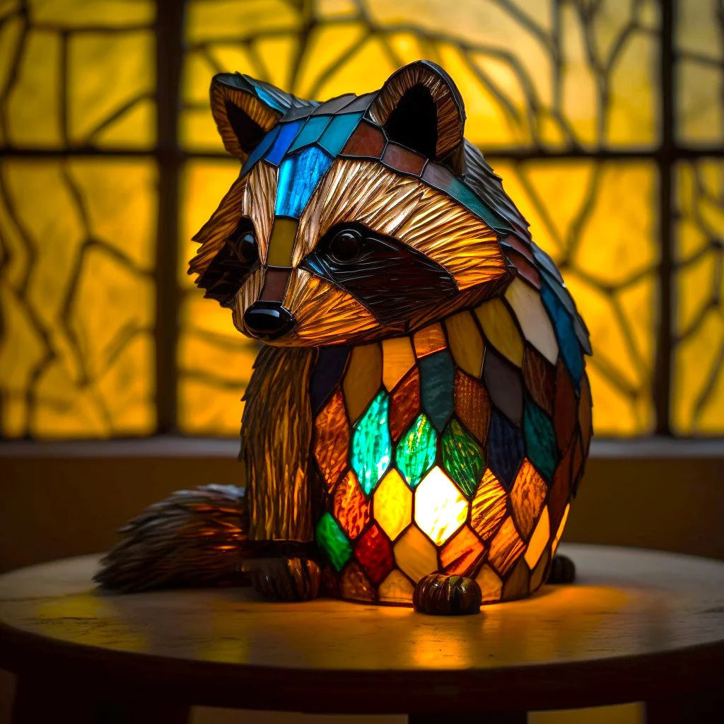 Tiffany-Style Stained Glass Elephant Table Lamp