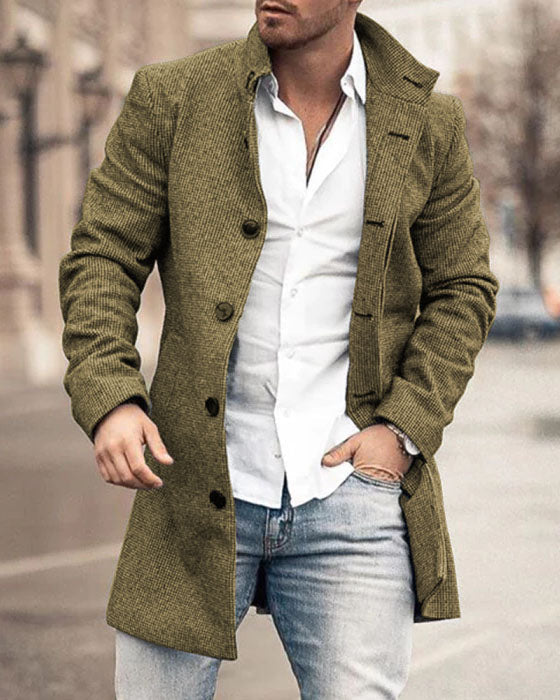 Men's long blend coat for a smart-casual look