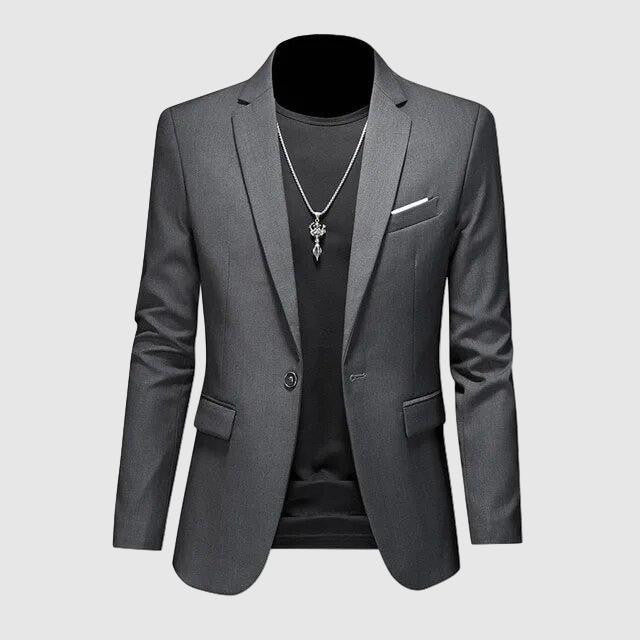 Men's Blazer - Slim Fit Tailored Jacket - Notched Lapel - Single-Breasted 2-Button