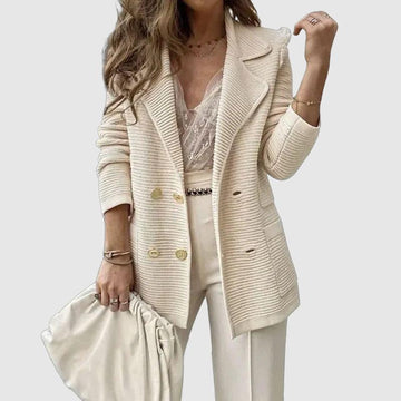 Women's ribbed knit blazer for sophisticated style