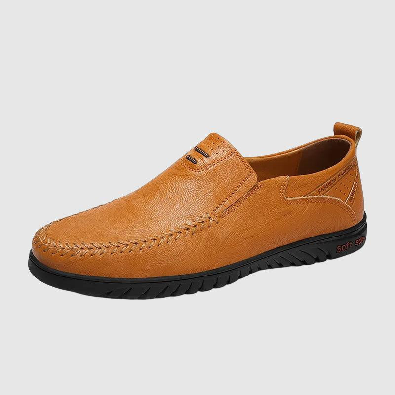 Brown Leather Slip-on Shoes for Men