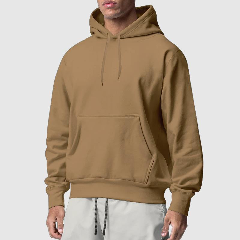 Men's solid color hooded sweatshirt