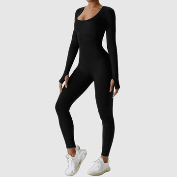 Women's seamless long-sleeve ribbed bodysuit