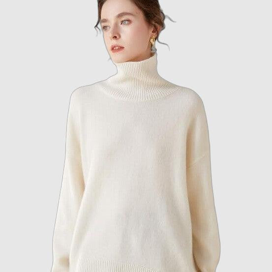 Women's minimalist turtleneck sweater