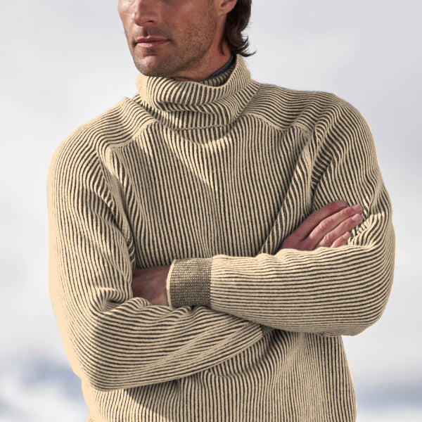 Men's ribbed turtleneck sweater for timeless winter style