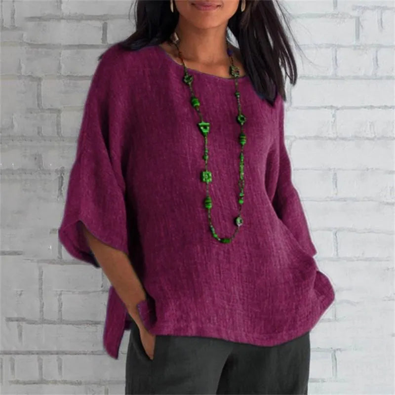 Women's linen tunic top for effortless everyday wear